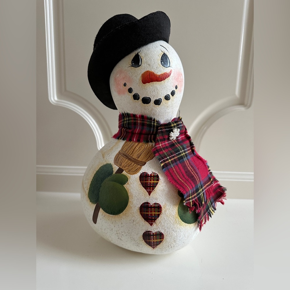 Handpainted Snowman Gourd